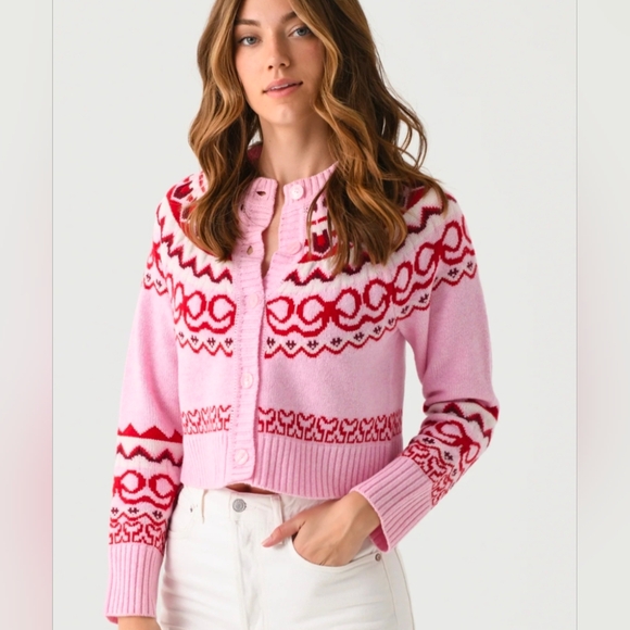 LAST PRICE DROP House Of Harlow 1960 Fair Isle Cardigan Sweater Size 1X New! - Picture 3 of 15
